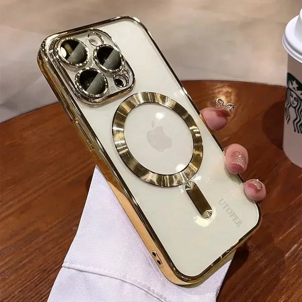 Luxury Magnetic iPhone Case with Lens Protector & Wireless Charging