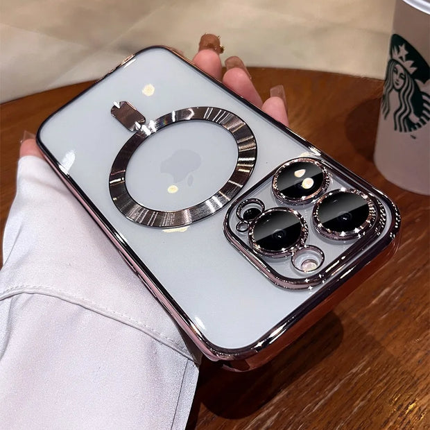 Luxury Magnetic iPhone Case with Lens Protector & Wireless Charging