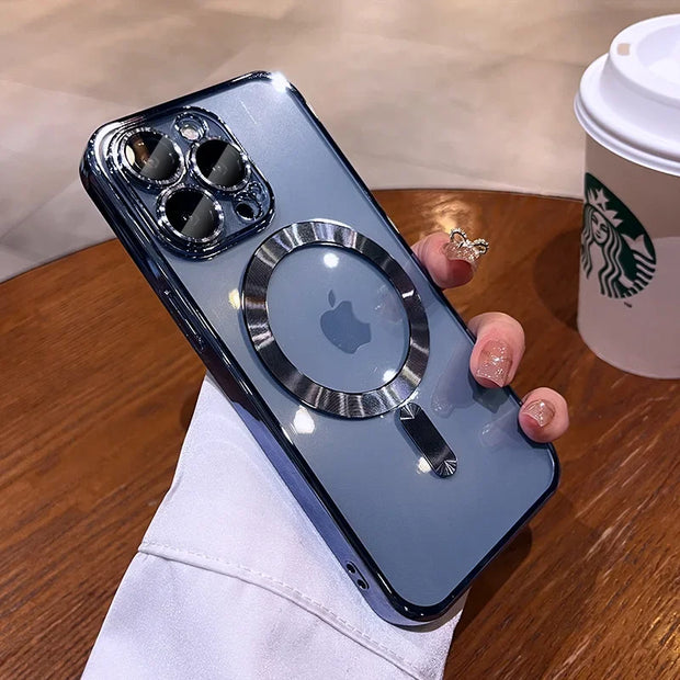 Luxury Magnetic iPhone Case with Lens Protector & Wireless Charging