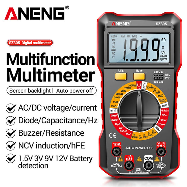 ANENG Digital Multimeter - Smart Voltage and Resistance Tester
