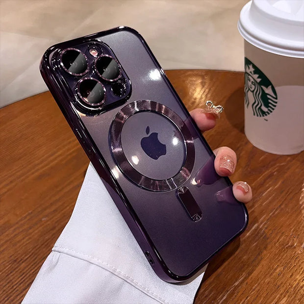 Luxury Magnetic iPhone Case with Lens Protector & Wireless Charging
