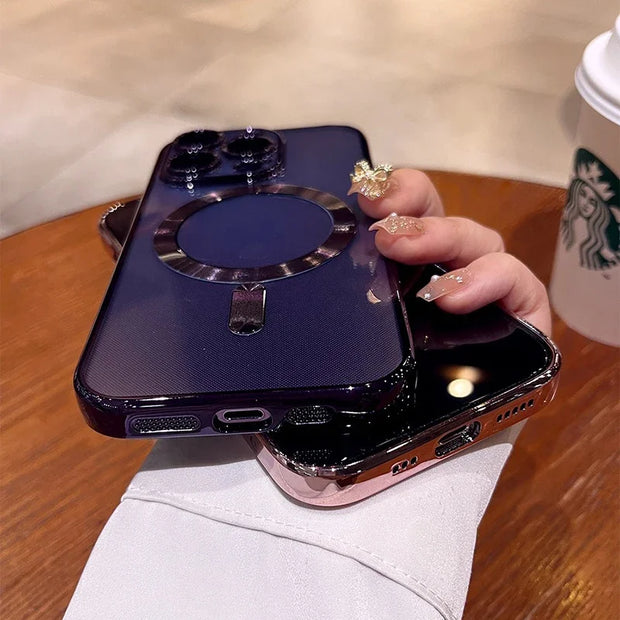 Luxury Magnetic iPhone Case with Lens Protector & Wireless Charging