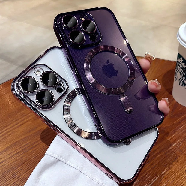 Luxury Magnetic iPhone Case with Lens Protector & Wireless Charging