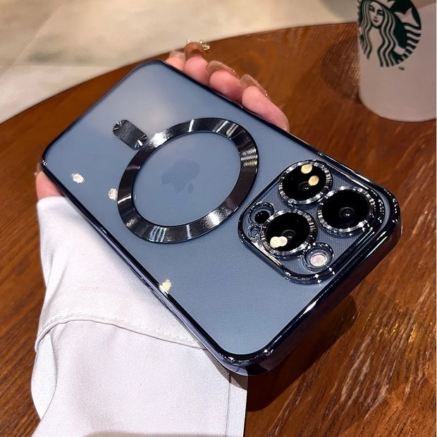 Luxury Magnetic iPhone Case with Lens Protector & Wireless Charging