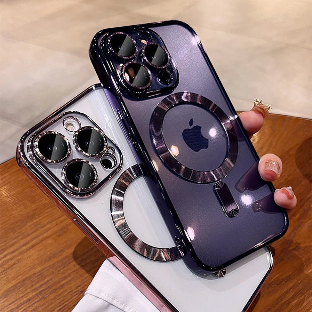 Luxury Magnetic iPhone Case with Lens Protector & Wireless Charging