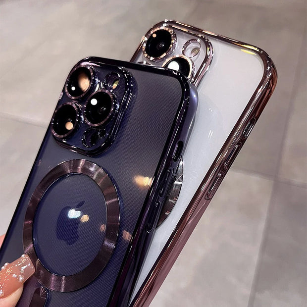 Luxury Magnetic iPhone Case with Lens Protector & Wireless Charging