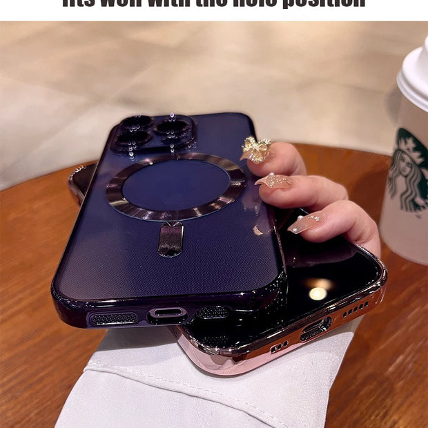 Luxury Magnetic iPhone Case with Lens Protector & Wireless Charging
