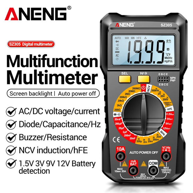 ANENG Digital Multimeter - Smart Voltage and Resistance Tester