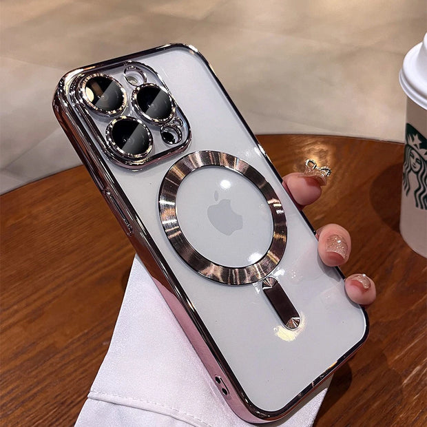 Luxury Magnetic iPhone Case with Lens Protector & Wireless Charging