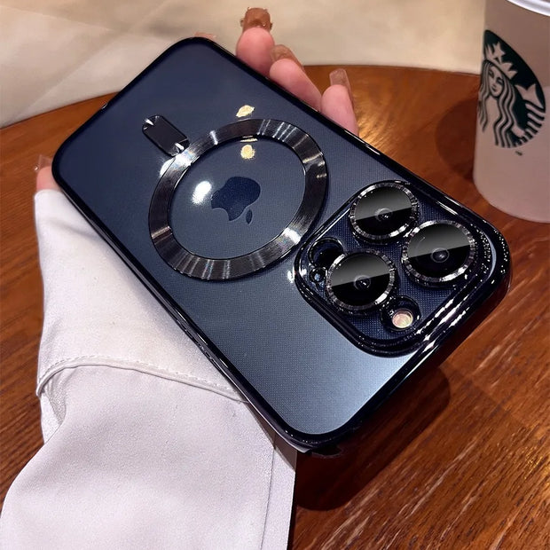 Luxury Magnetic iPhone Case with Lens Protector & Wireless Charging