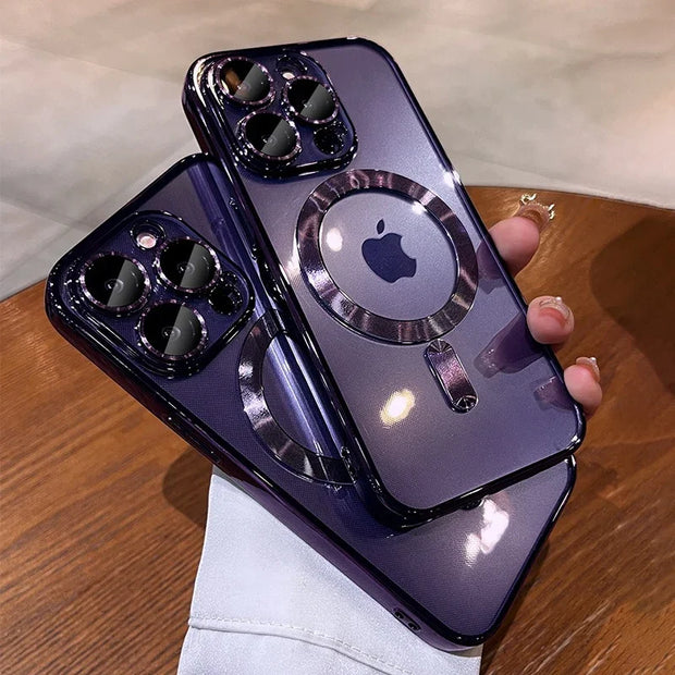 Luxury Magnetic iPhone Case with Lens Protector & Wireless Charging
